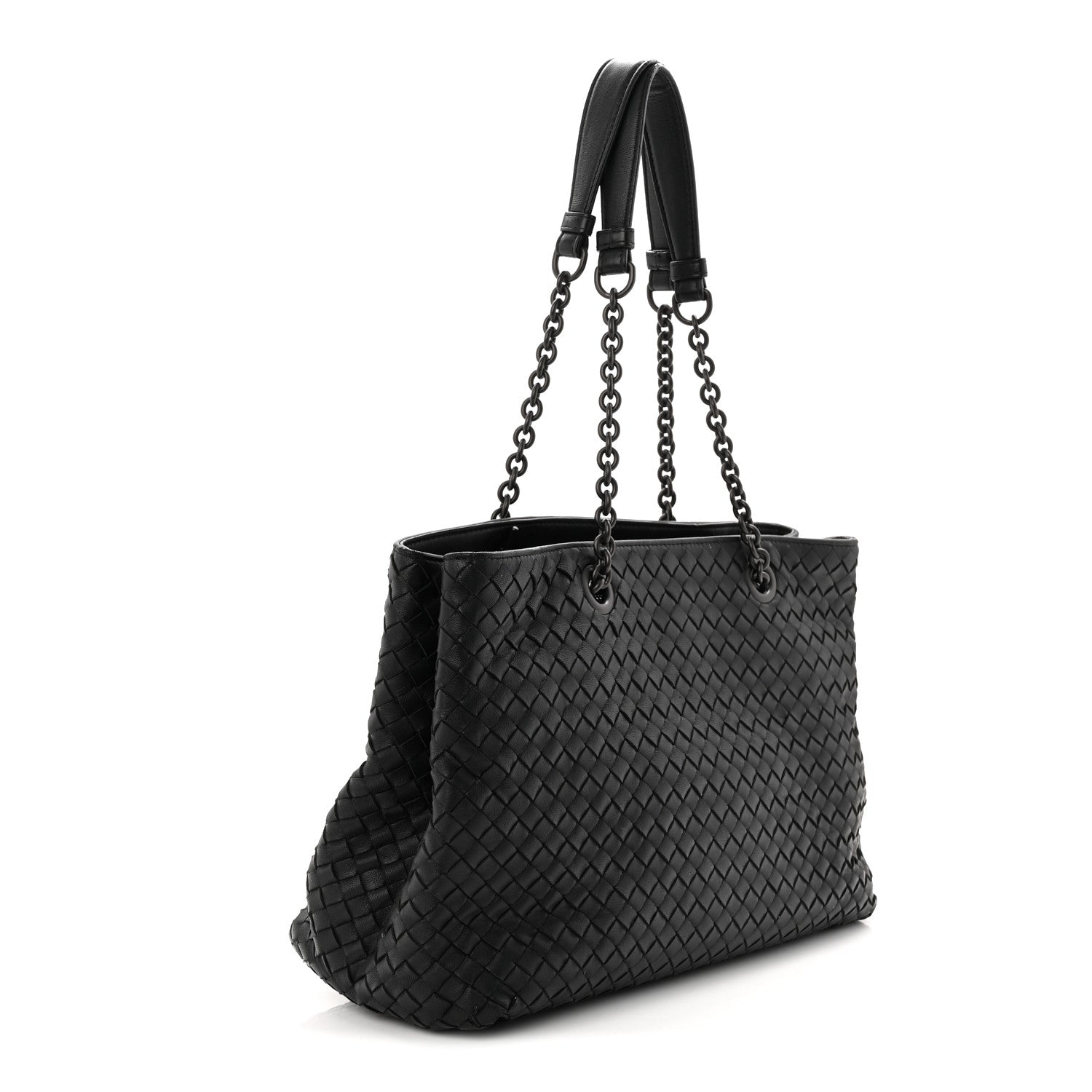 Bottega Veneta Nappa Intrecciato Medium Classic Chain Strap Tote Black 3 of 11