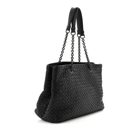 Bottega Veneta Nappa Intrecciato Medium Classic Chain Strap Tote Black 3 of 11