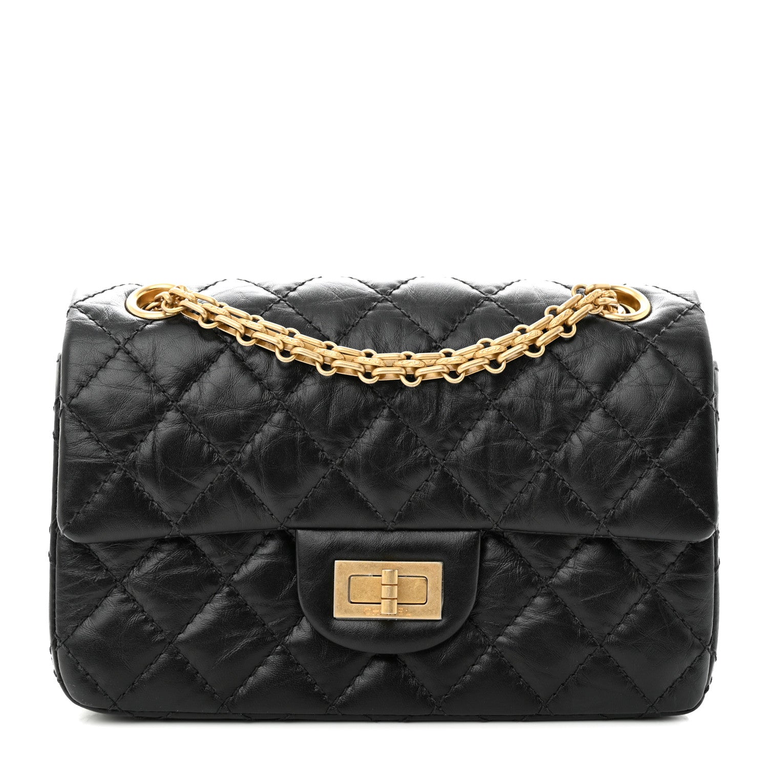 Chanel Aged Calfskin Quilted 2.55 Reissue Mini Flap Black 1 of 11