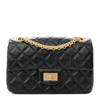 Chanel Aged Calfskin Quilted 2.55 Reissue Mini Flap Black 1 of 11