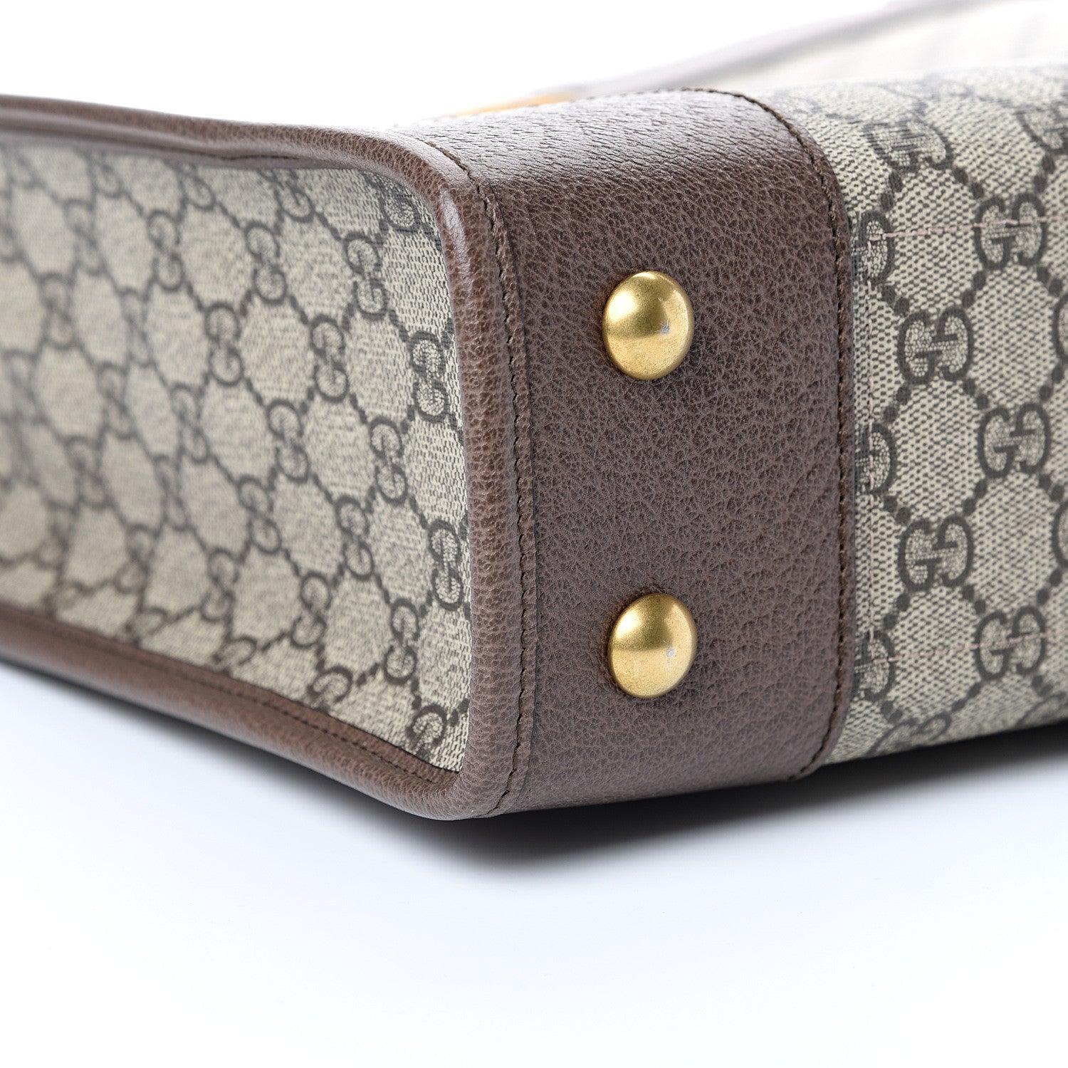 Gucci GG Supreme Monogram Textured Calfskin Web Medium Ophidia Slip Handle Tote Beige Ebony New Acero 8 of 10