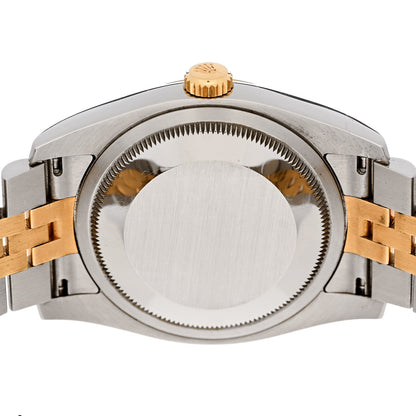 Rolex Stainless Steel 18K Yellow Gold Diamond 36mm Oyster Perpetual Datejust Watch Black 116233 4 of 6