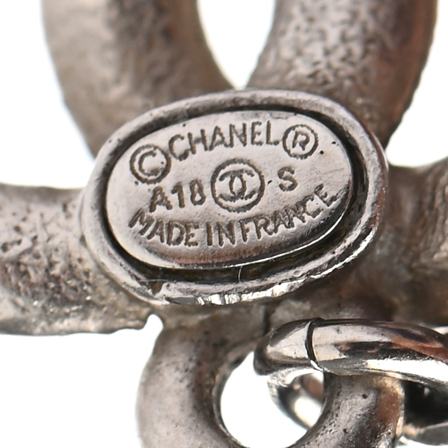 Crystal Resin CC Drop Earrings Silver