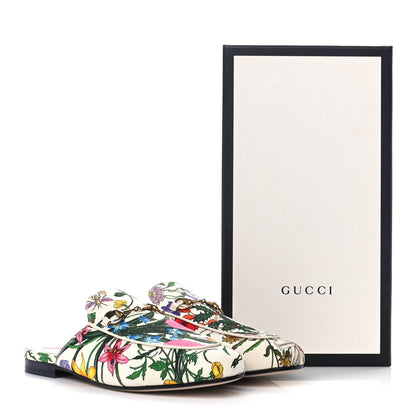 Gucci Canvas Flora Womens Princetown Slippers 40 White Multicolor 9 of 9