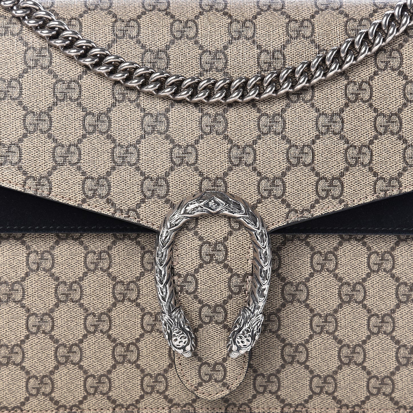 GG Supreme Monogram Medium Dionysus Shoulder Bag Black