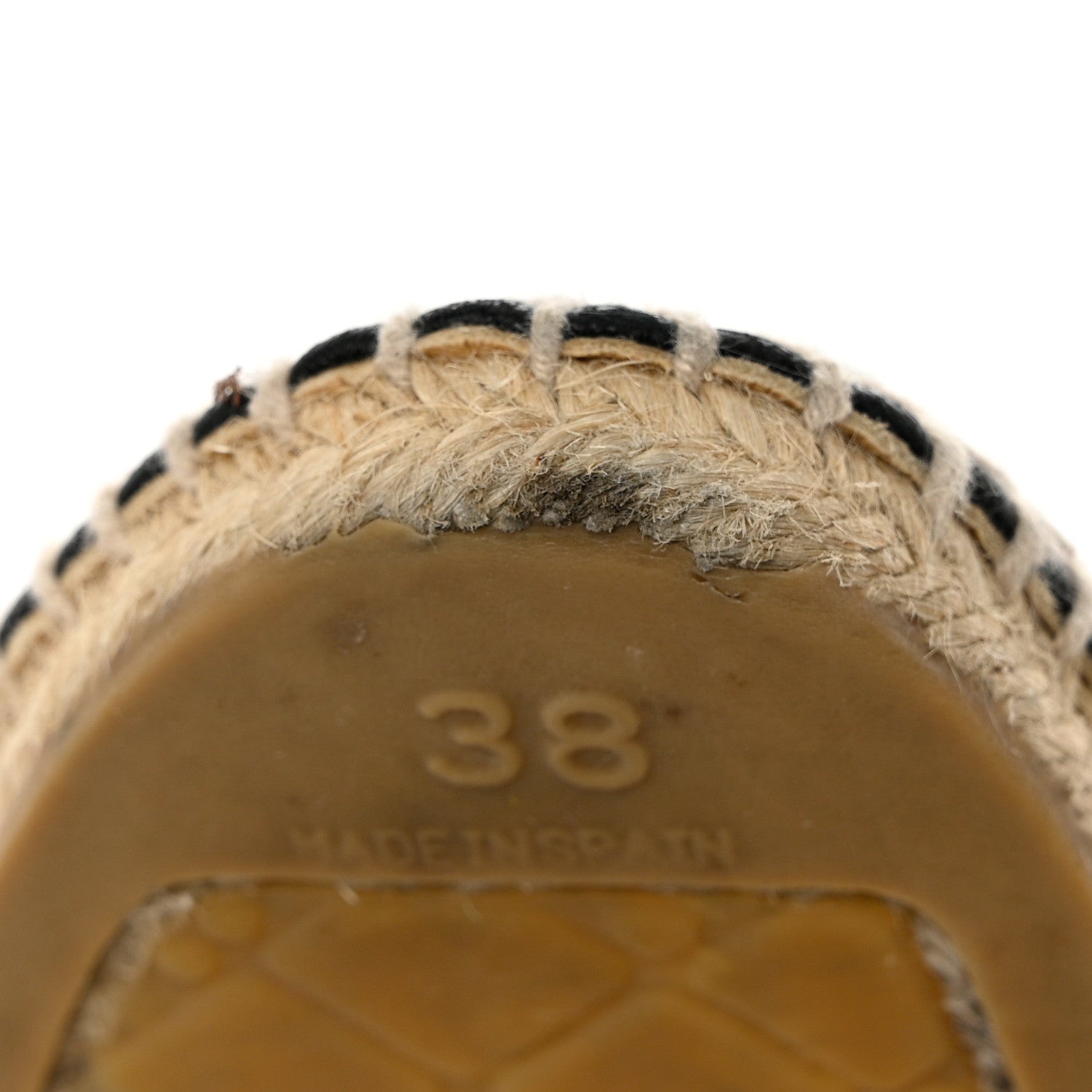 Chanel Lambskin CC Espadrilles 38 Beige Black 9 of 11