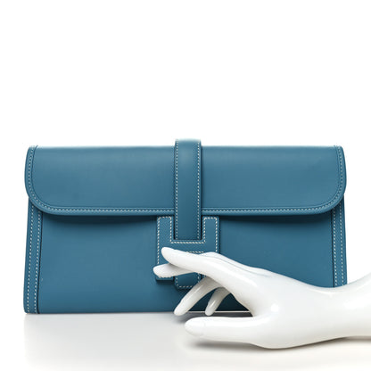Hermes Swift Jige Elan 29 Clutch Blue Jean 2 of 10