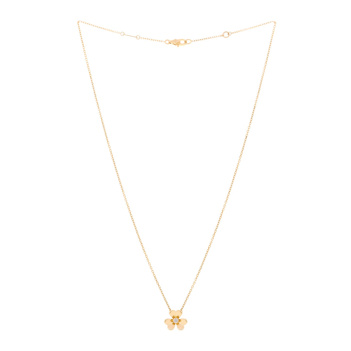 18K Yellow Gold Diamond Mini Frivole Pendant Necklace