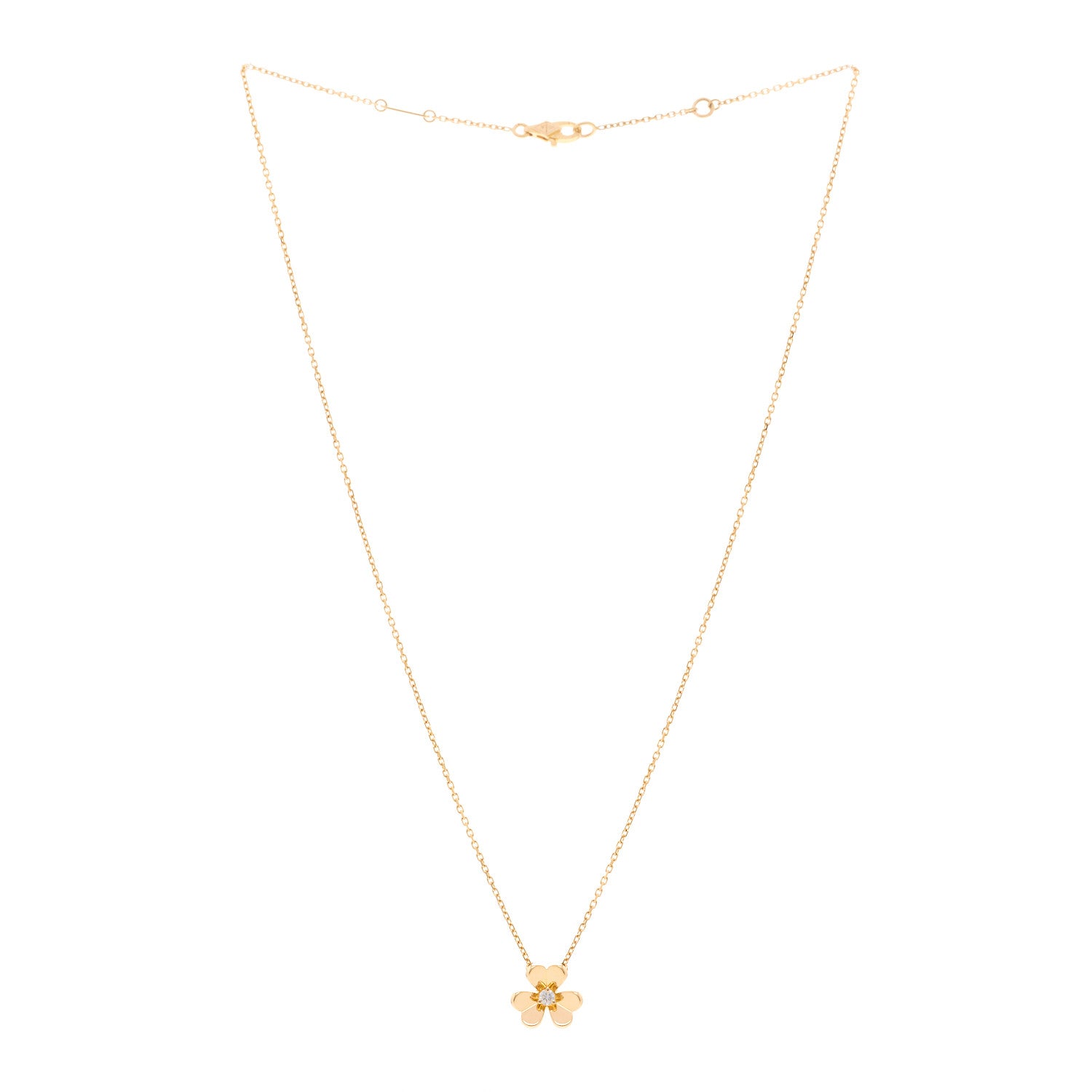 Van Cleef & Arpels 18K Yellow Gold Diamond Mini Frivole Pendant Necklace 3 of 5