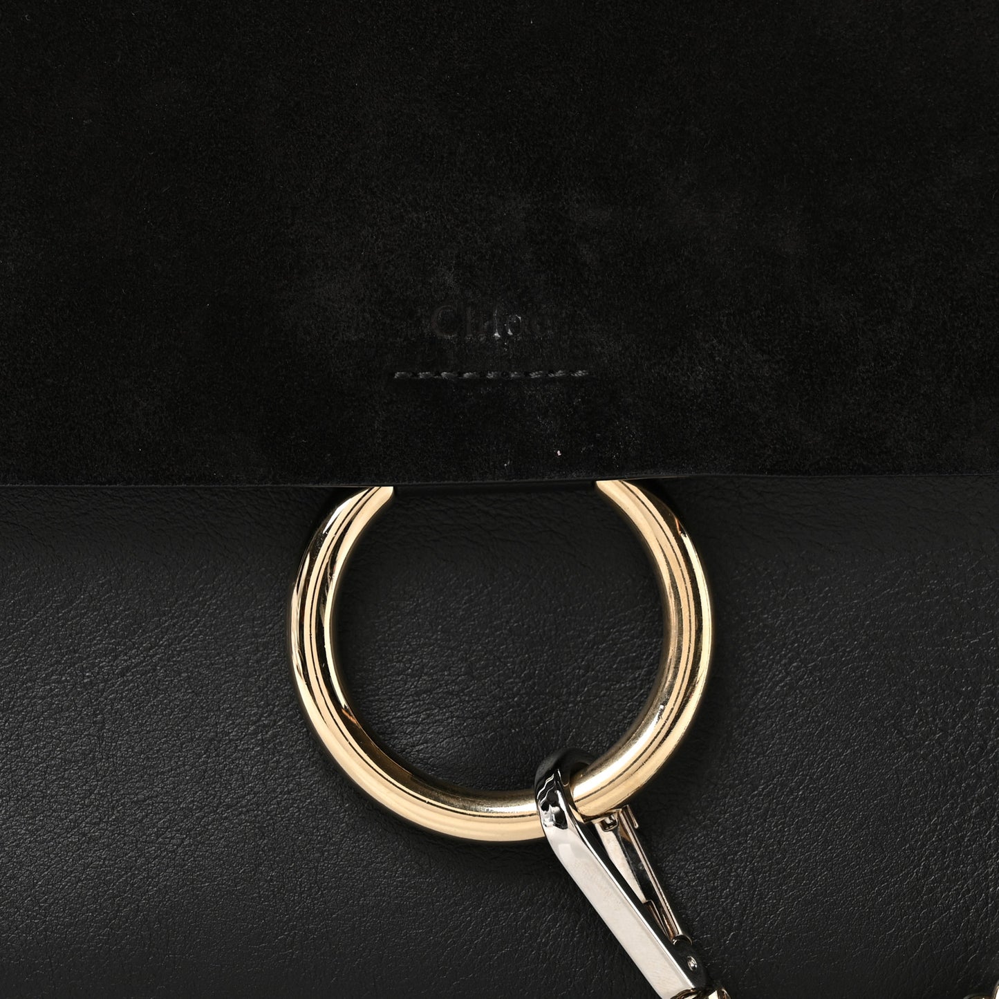 Suede Calfskin Medium Faye Shoulder Bag Black