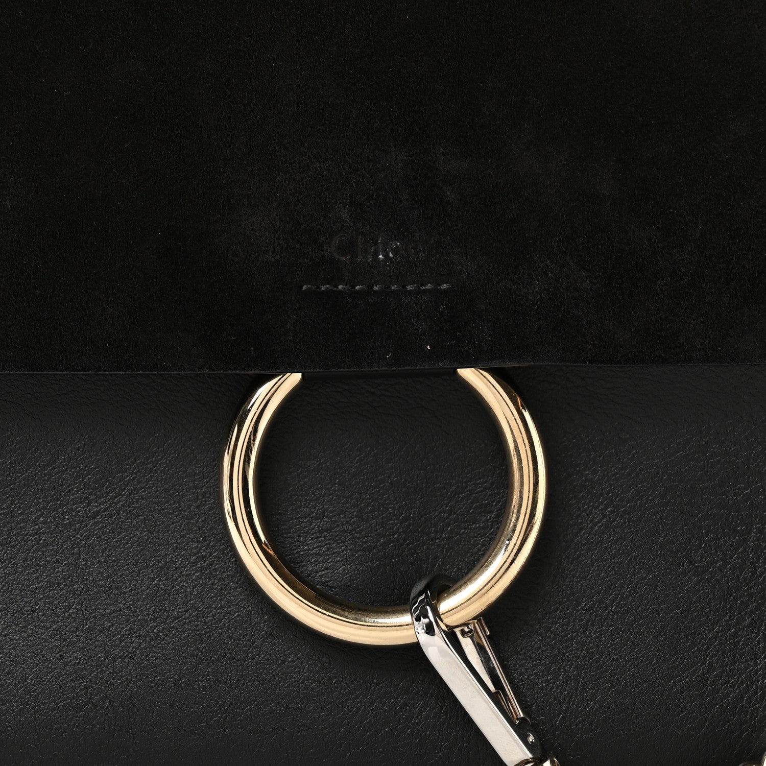 Chloe Suede Calfskin Medium Faye Shoulder Bag Black 8 of 10