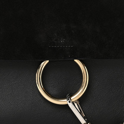 Chloe Suede Calfskin Medium Faye Shoulder Bag Black 8 of 10