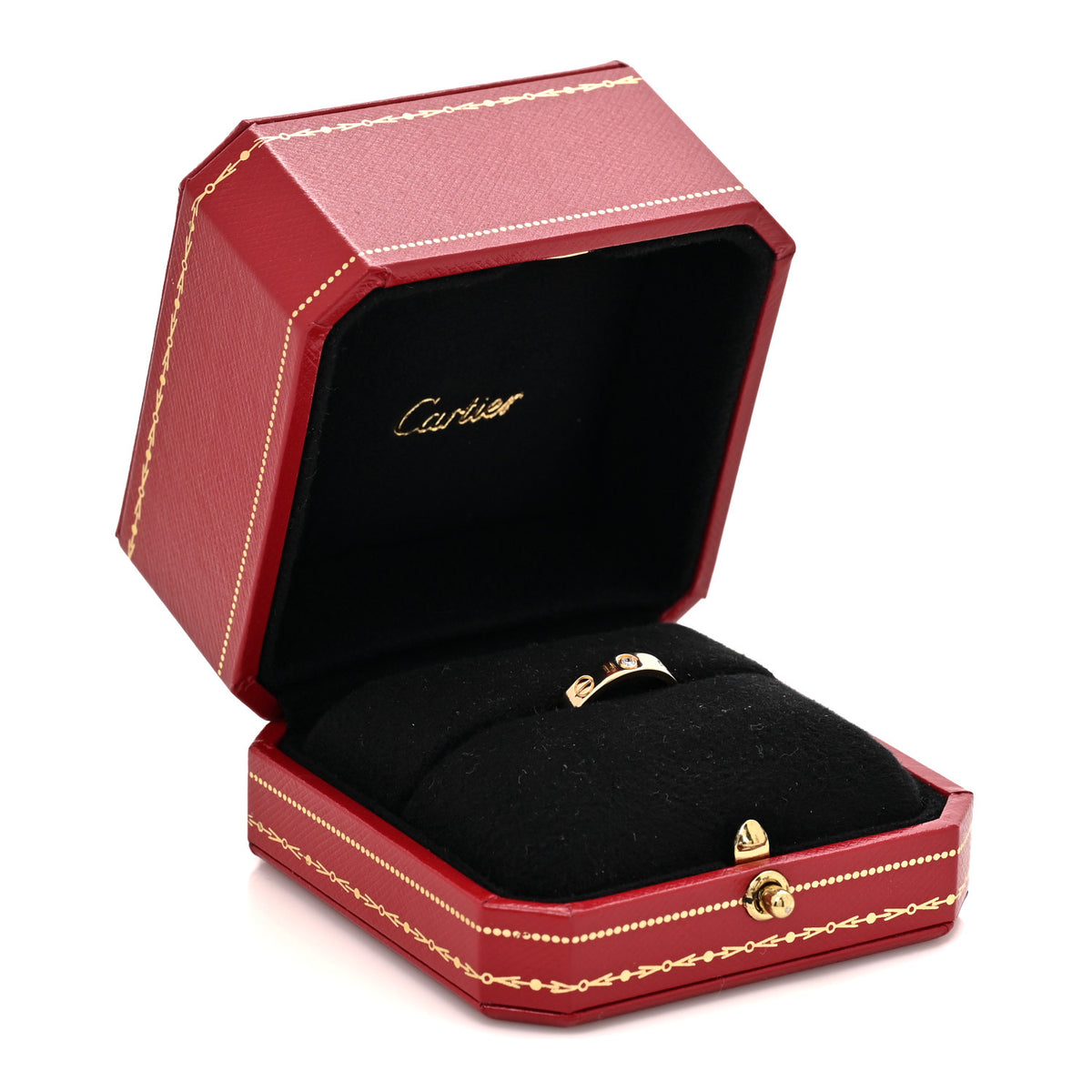 Cartier 18K Yellow Gold Diamond 4mm LOVE Wedding Band Ring 47 4 5 of 5