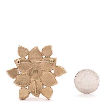 Chanel Gripoix Large CC Brooch Gold 2 of 3