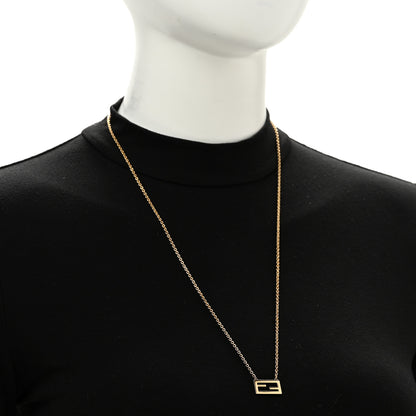 Fendi Bronze Baguette Necklace Gold 2 of 7