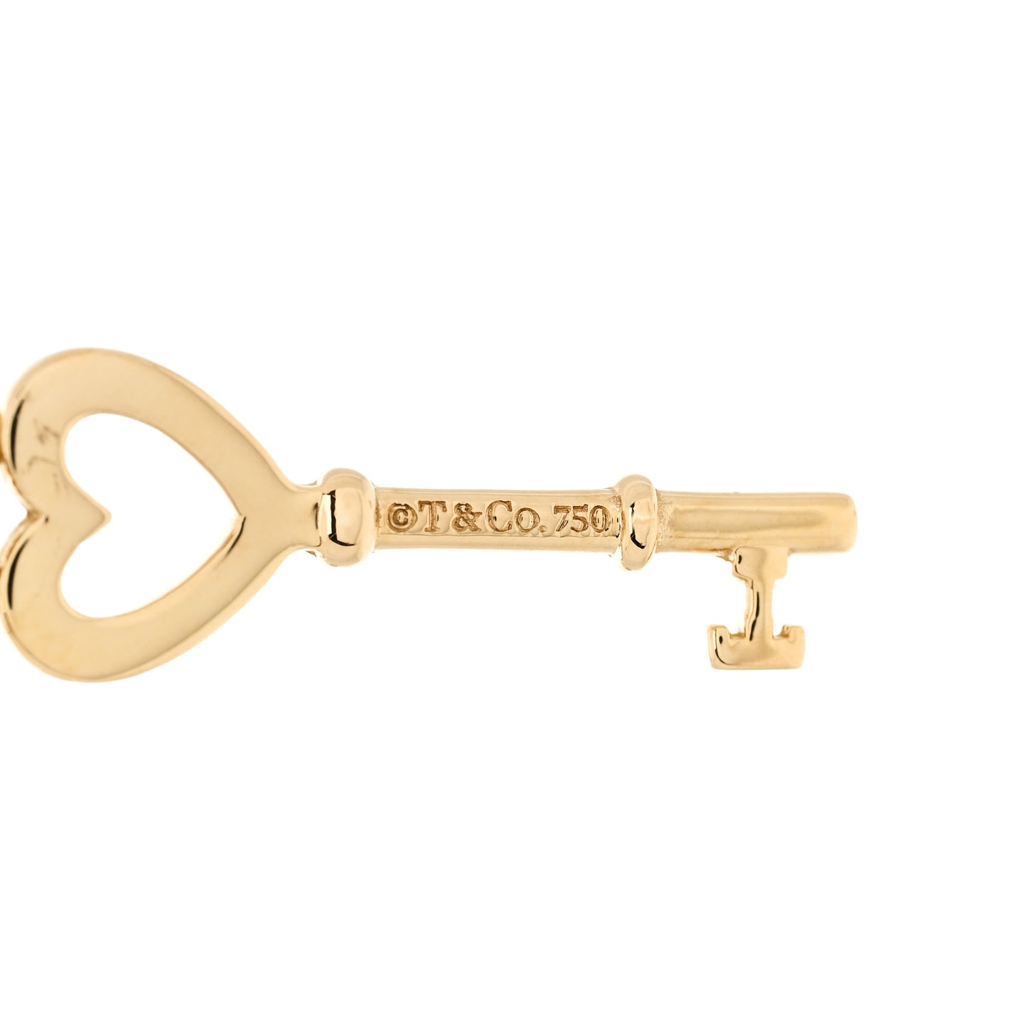 18K Yellow Gold Mini Heart Key Pendant
