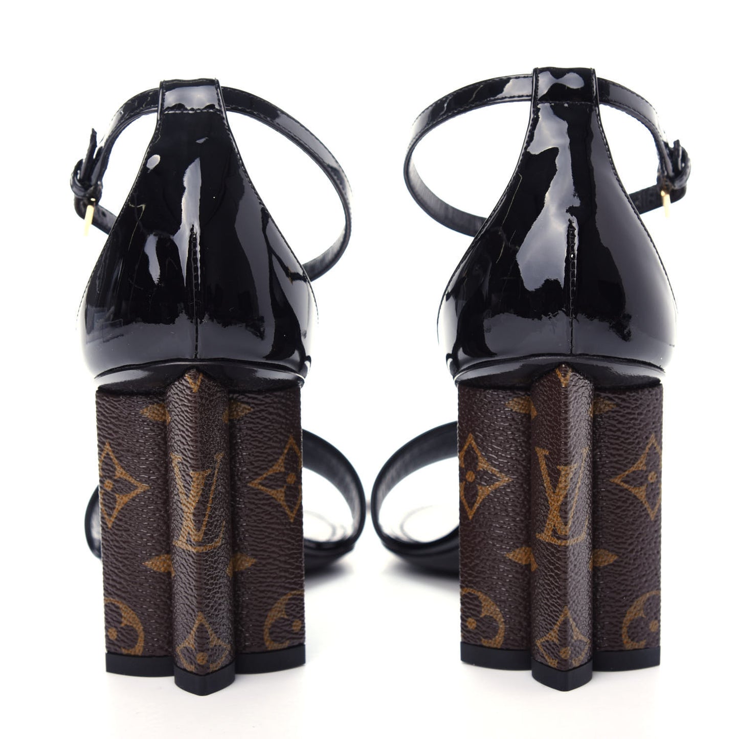 Patent Monogram Silhouette Sandals 38.5 Black