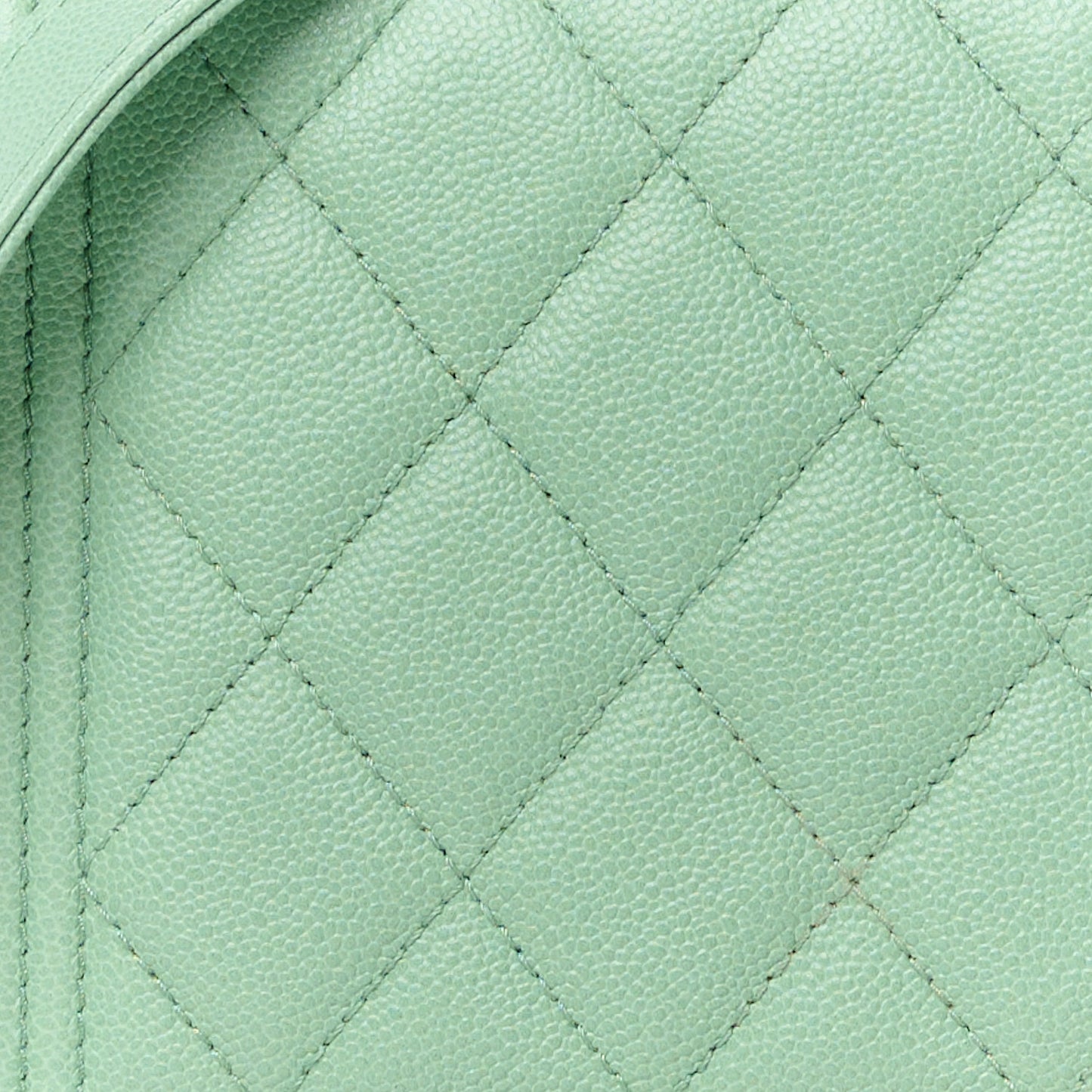 Caviar Quilted Boy Wallet On Chain WOC Light Gren