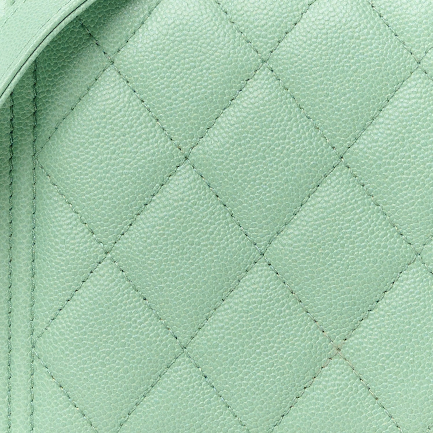 Chanel Caviar Quilted Boy Wallet On Chain WOC Light Gren 9 of 12