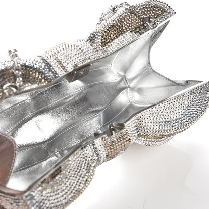 Judith Leiber Crystal Bow Minaudiere Clutch Silver 5 of 9