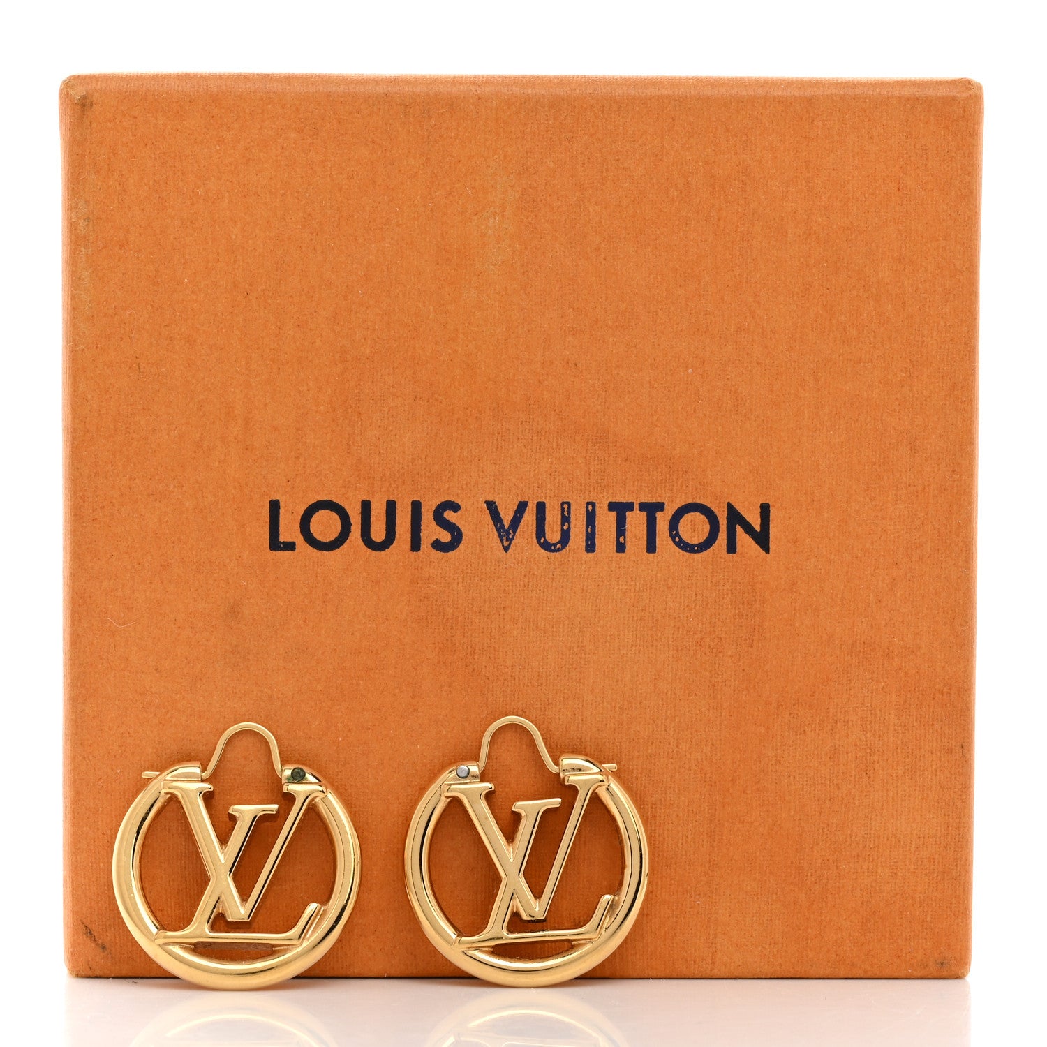 Louis Vuitton Metal Small Louise Hoop Earrings Gold 6 of 6
