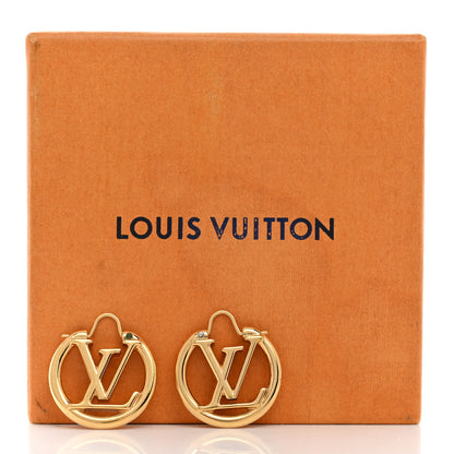 Louis Vuitton Metal Small Louise Hoop Earrings Gold 6 of 6