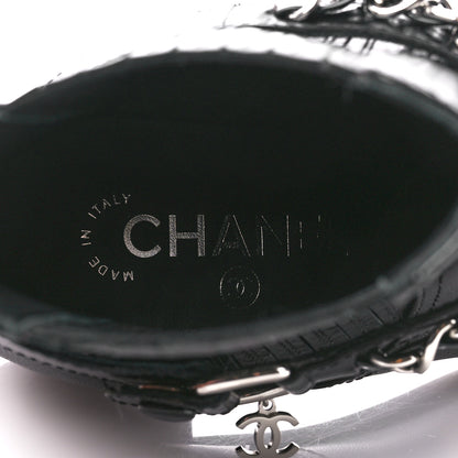 Chanel Goatskin Patent CC Cap Toe Chain Boots 38 Black 36.5 Black 7 of 8
