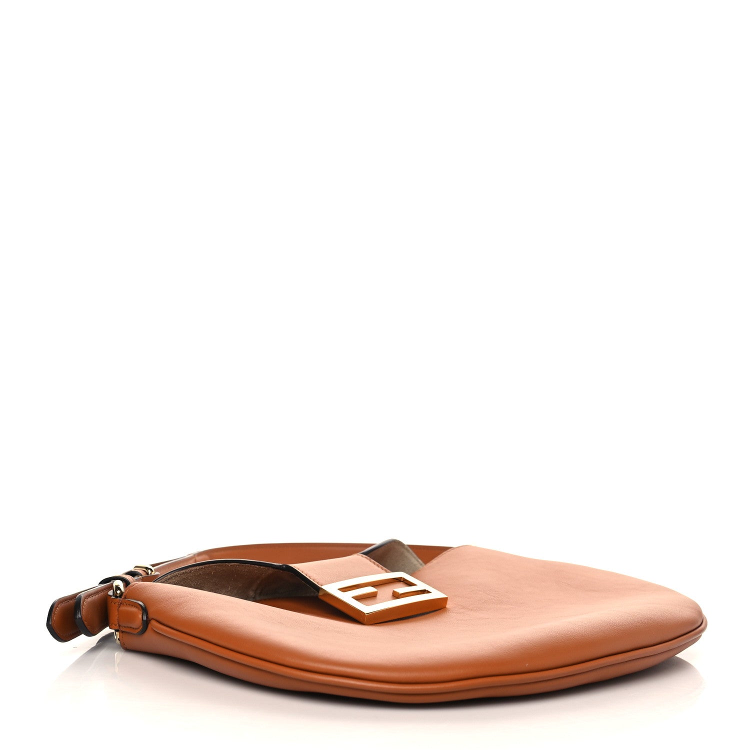 Fendi Vitello Grace Suede Small Croissant Hobo Brandy 4 of 7