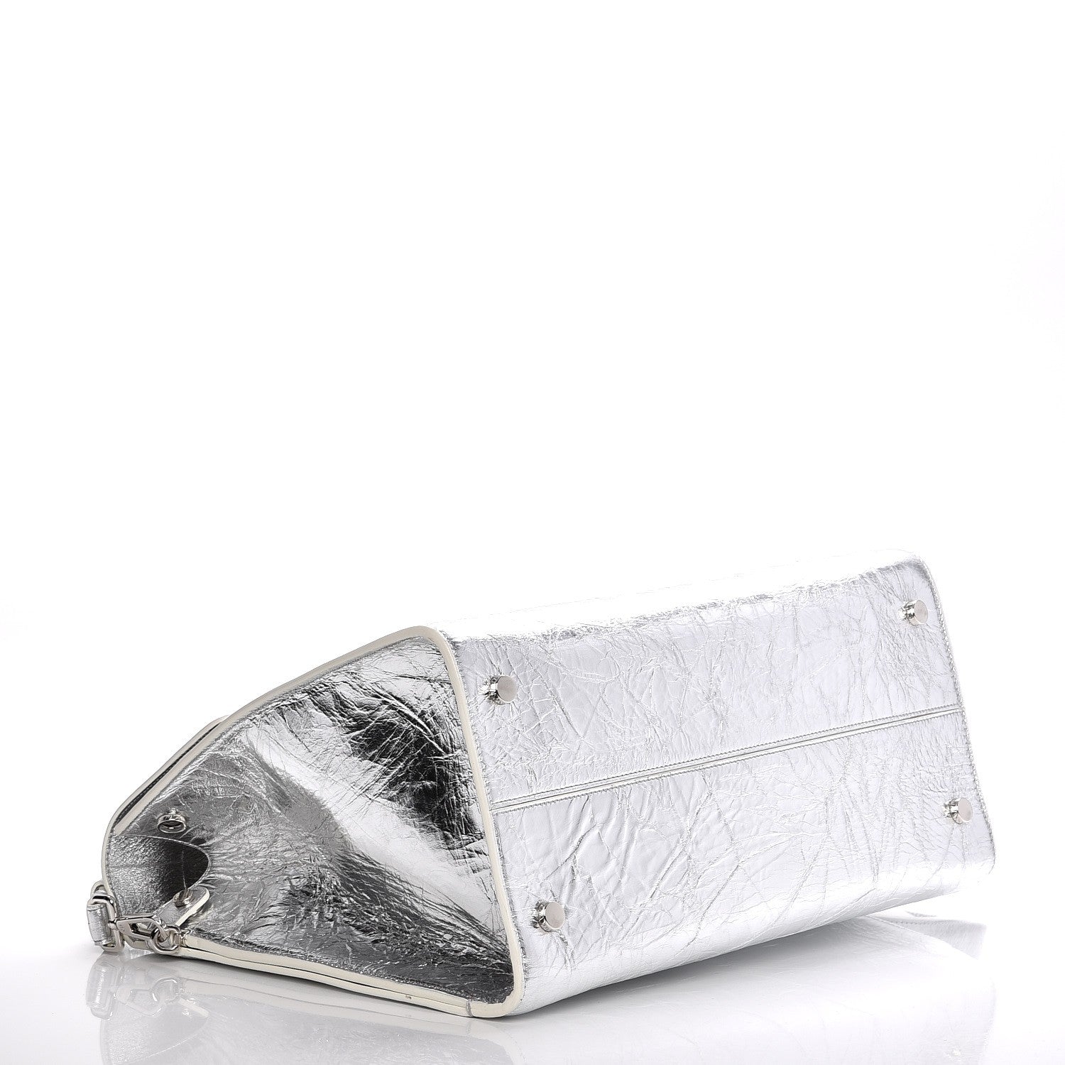 Christian Dior Metallic Calfskin Large Diorever Flap Silver 5 of 8