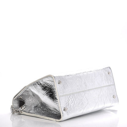 Christian Dior Metallic Calfskin Large Diorever Flap Silver 5 of 8