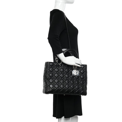 Christian Dior Lambskin Cannage Large Lady Dior Black 2 of 10