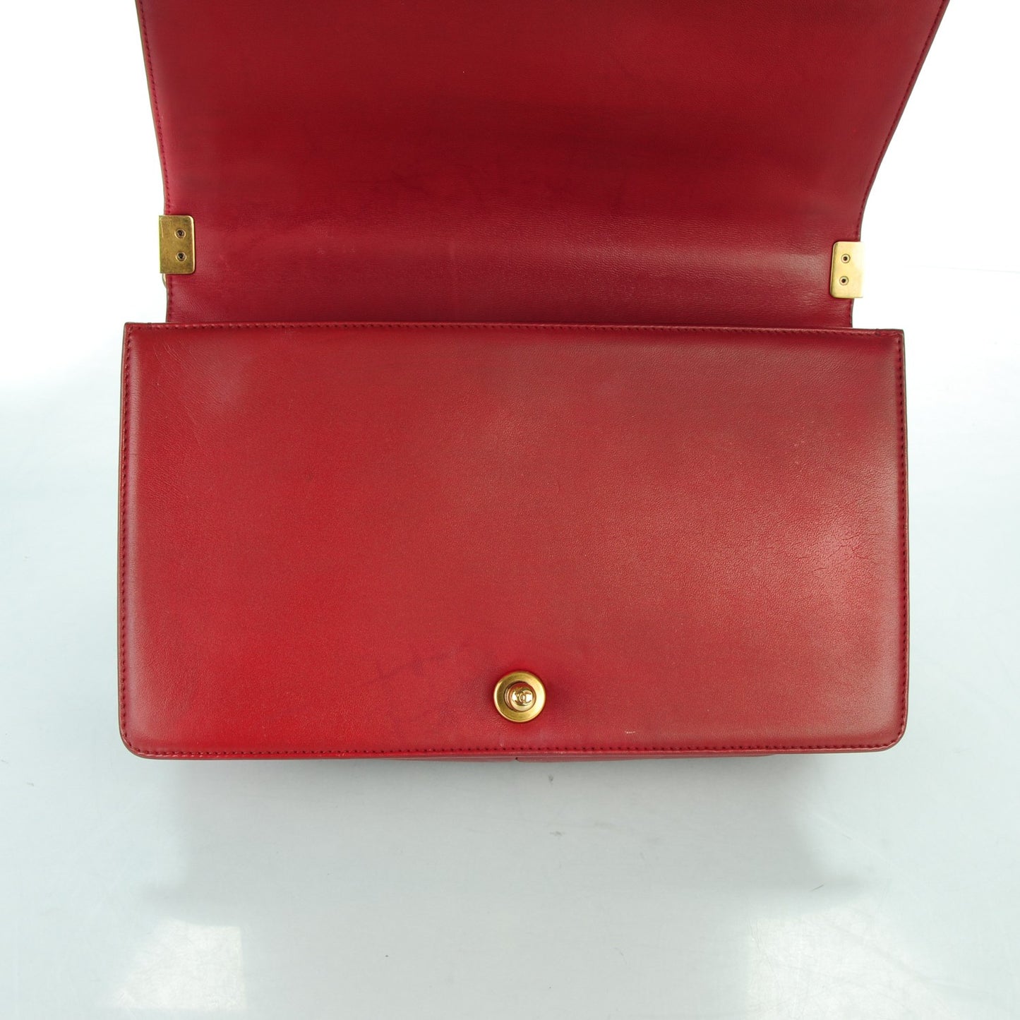 Lambskin Quilted New Medium Boy Flap Dark Red