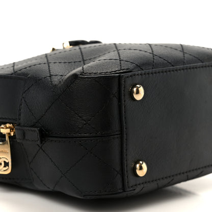 Chanel Calfskin Stitched Covered CC Camera Case Bag Black 9 of 10