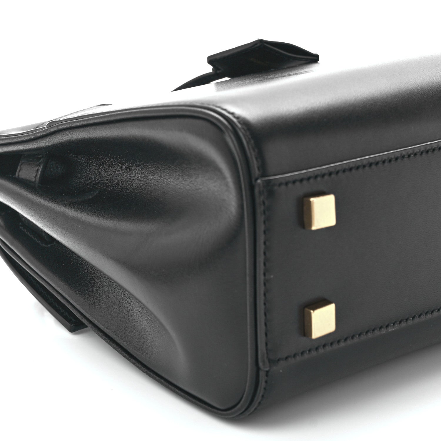 Saint Laurent Shiny Calfskin Le Fermoir Top Handle Bag Small Black 11 of 12