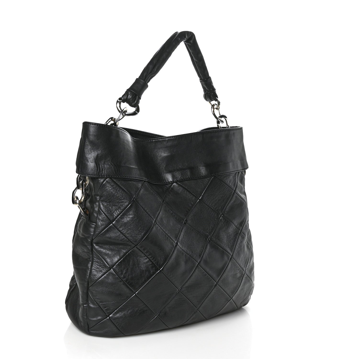 Chanel Lambskin Quilted Hobo Black 2 of 8
