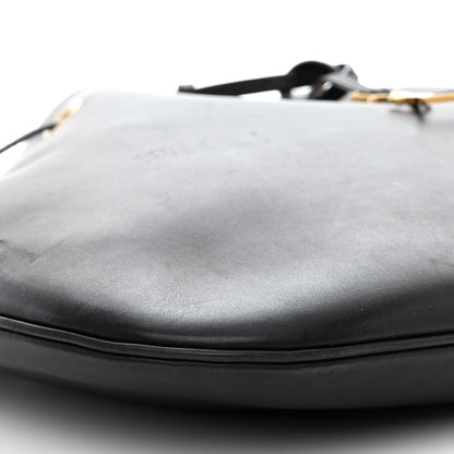 Saint Laurent Smooth Calfskin Paris VII Large Flat Hobo Black 11 of 19