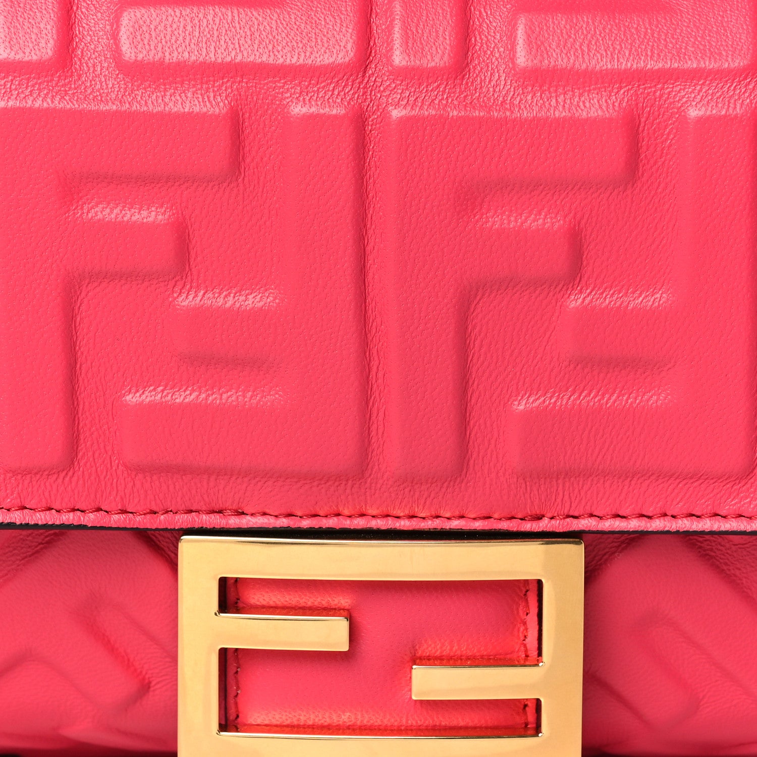 Fendi Nappa FF 1974 Embossed Baguette Lampone 8 of 11