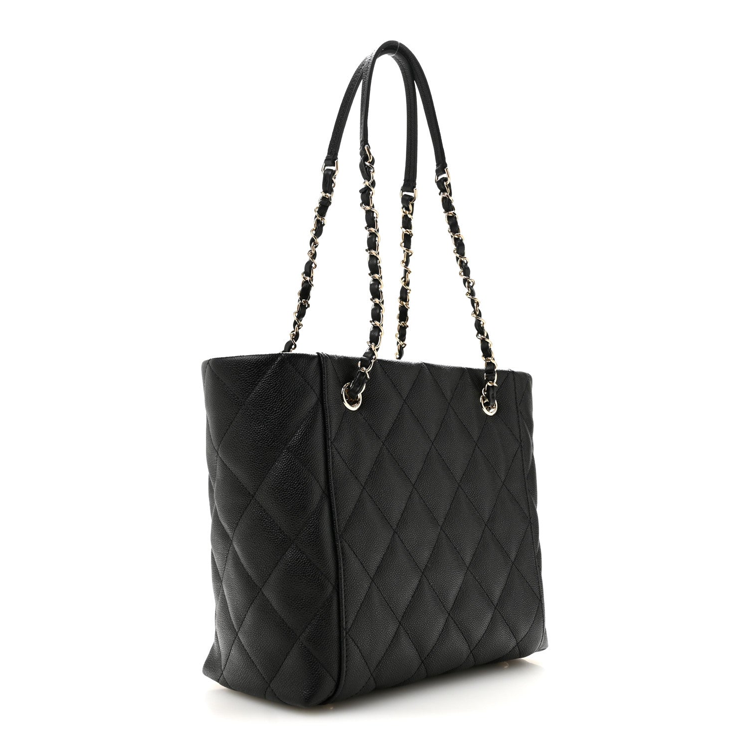 Chanel Caviar Quilted Small Shopping Tote Black 4 of 11