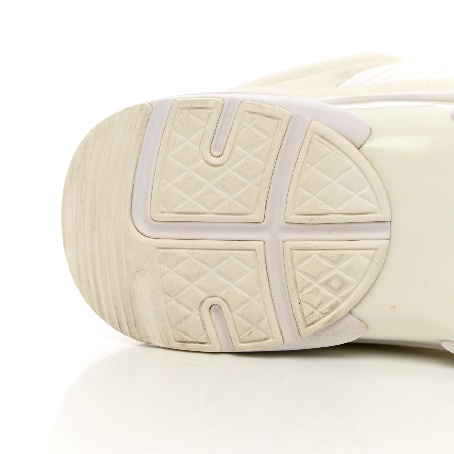 Suede Calfskin Fabric CC Sneakers 38 White
