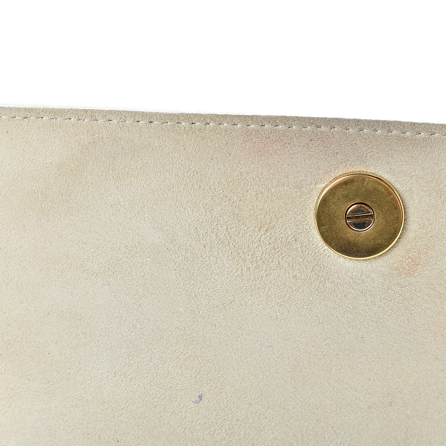 Calfskin Studded Diorama Wallet on Chain Pouch Off White