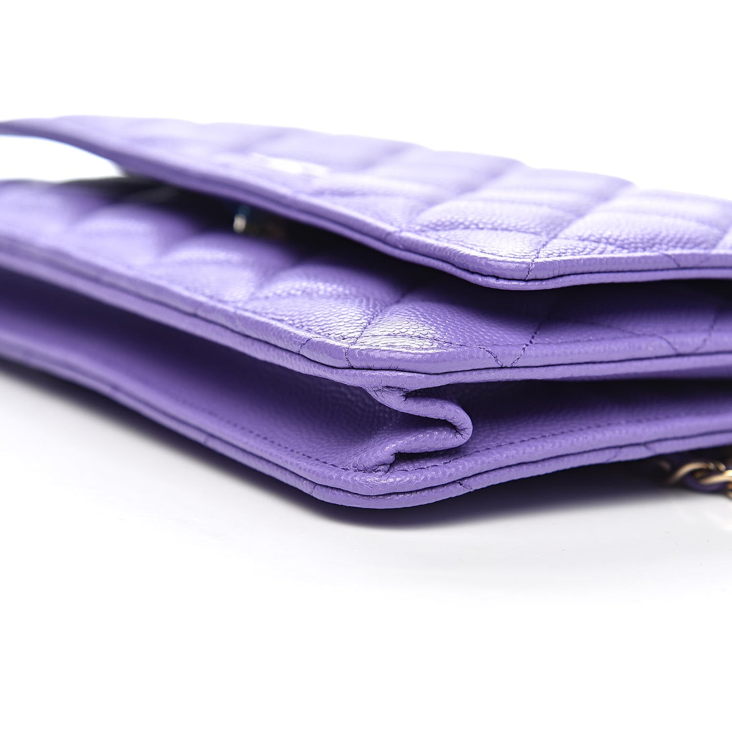 Caviar Quilted Wallet On Chain WOC Purple