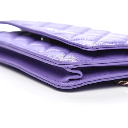 Chanel Caviar Quilted Wallet On Chain WOC Purple 9 of 12