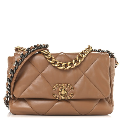 Chanel Lambskin Quilted Medium Chanel 19 Flap Brown 1 of 10