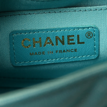 Chanel Caviar Chevron Quilted Small Statement Flap Turqouise 6 of 12