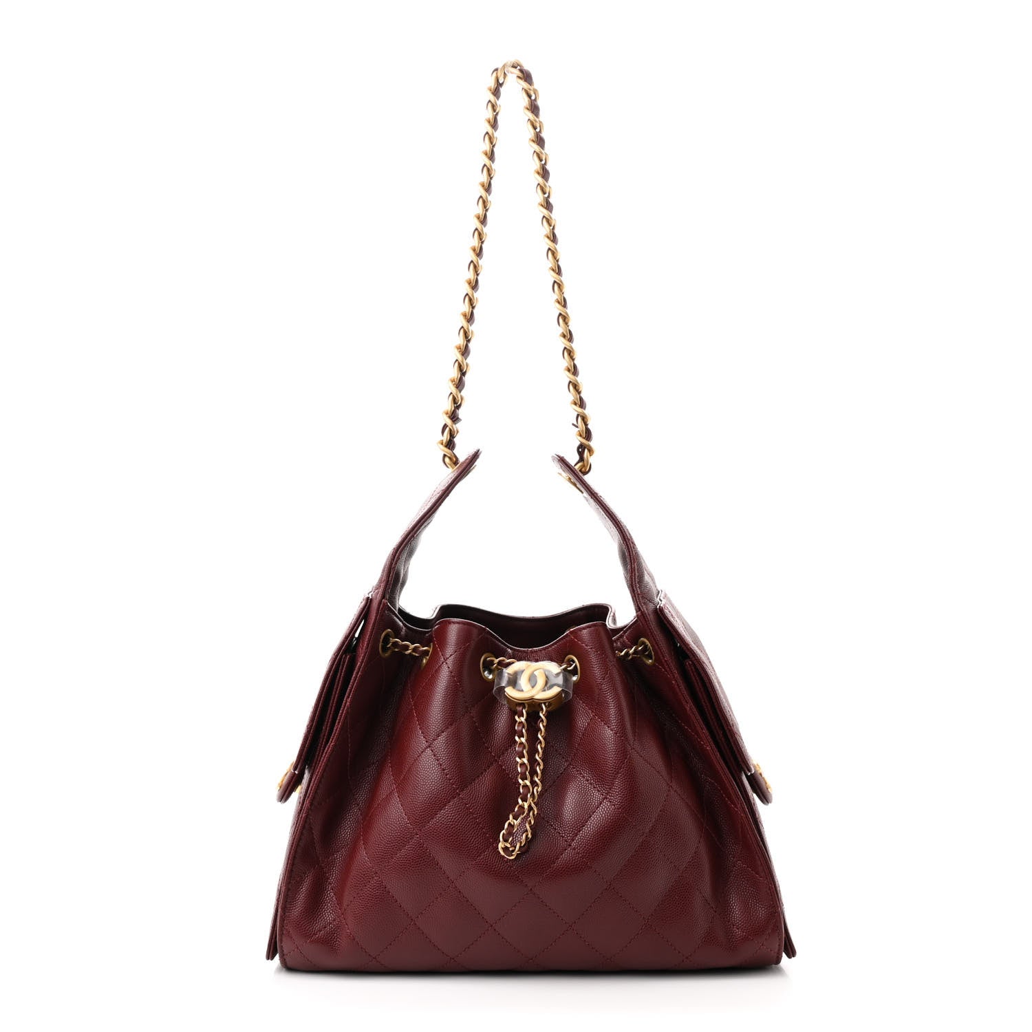 Chanel Caviar Quilted Small Chanel 25 Handbag Burgundy 1 of 10