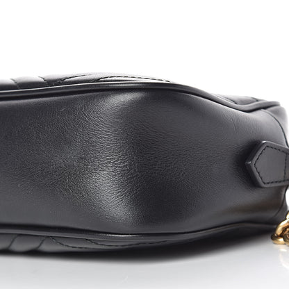 Gucci Calfskin Matelasse Small GG Marmont Chain Shoulder Bag Black 10 of 10