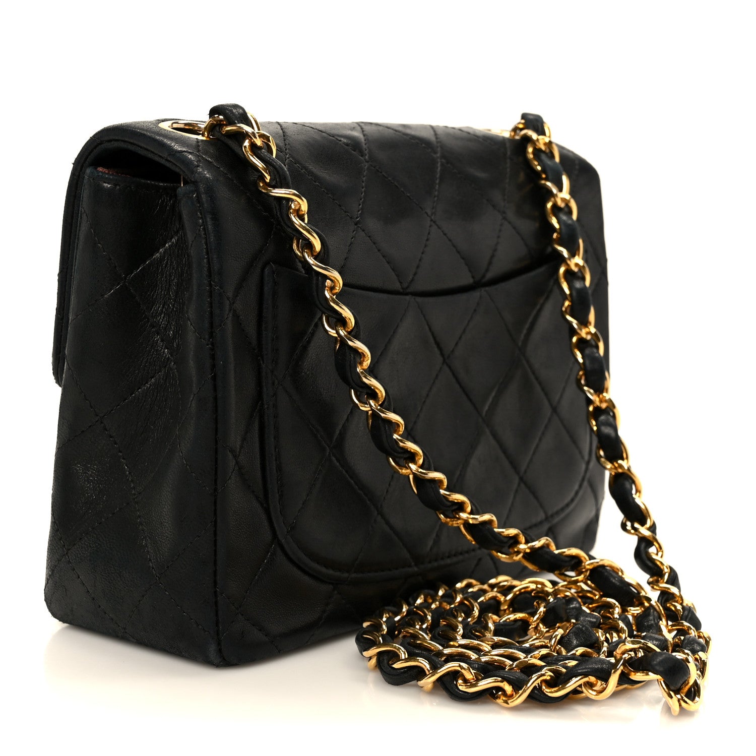Chanel Lambskin Quilted Mini Square Flap Bag Black 3 of 12