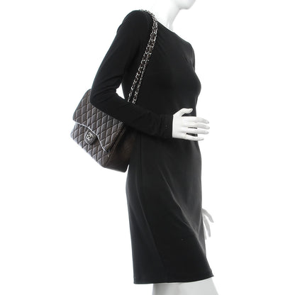 Chanel Caviar Quilted Jumbo Single Flap Dark Brown 3 of 10