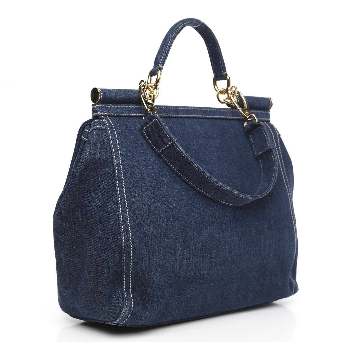 Denim Large Miss Sicily Satchel Blue