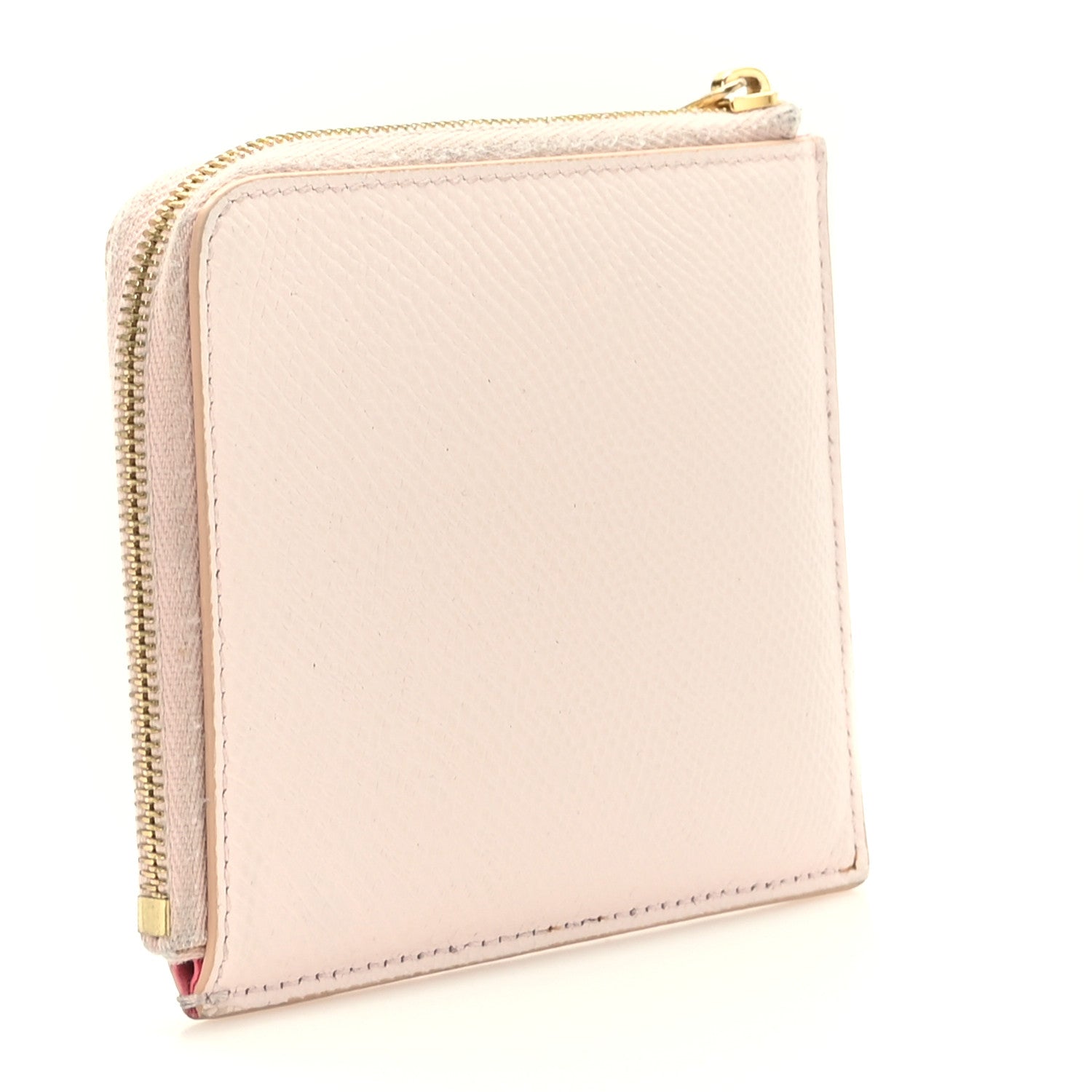 Celine Drummed Calfskin Medium Half Zip Multifunction Wallet Coin Purse Pink 4 of 11